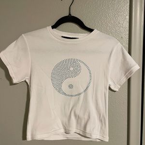 Lonely ghost yin yang baby tee / M